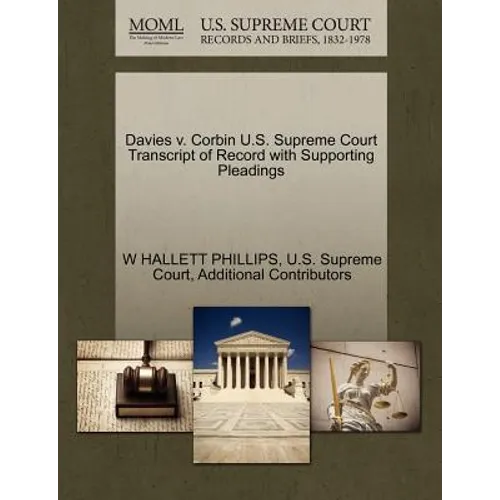 Davies V. Corbin U.S. Supreme Court Transcript of Record with Supporting Pleadings