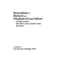 Descendants of Richard and Elizabeth (Ewen) Talbott
