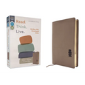 Niv, Read. Think. Live., Leathersoft, Brown, Comfort Print: 365-Day NIV Devotional Bible - Discover Your Part in God's Plan