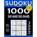 Sudoku Book 1,000 Puzzles, 500 Hard and 500 Extra Hard: Sudoku Puzzle Book with Two Levels of Difficulty to Improve Your Game