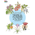 Tropical Flowers of the World Coloring Book