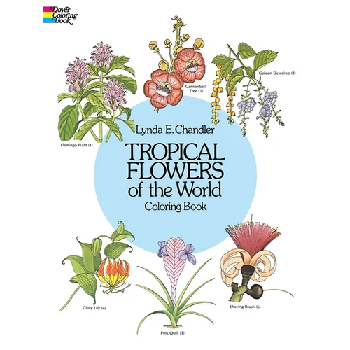 Tropical Flowers of the World Coloring Book