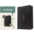 NLT Compact Giant Print Zipper Bible, Filament Enabled (Leatherlike, Black Cross, Indexed, Red Letter)
