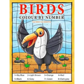 Birds: Colour by Number book for Kids and preschoolers
