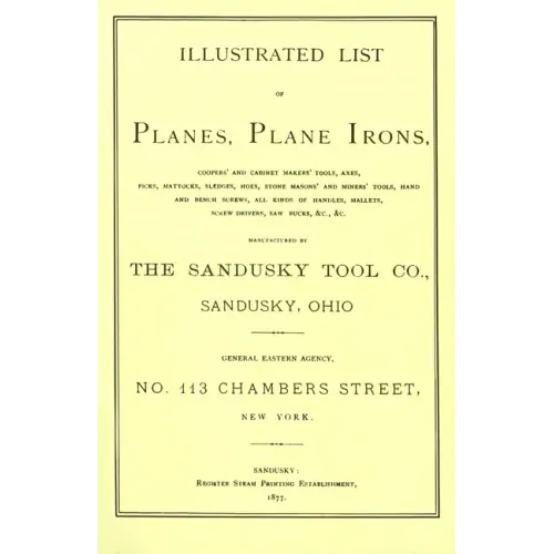 Sandusky Tool Co. 1877 Catalog