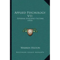 Applied Psychology V11: External Efficiency Factors (1914)