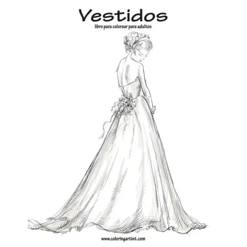 Vestidos libro para colorear para adultos 1