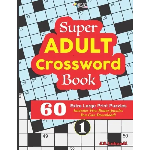 Super ADULT Crossword Book 60 Extra Large Print Easy Puzzles.