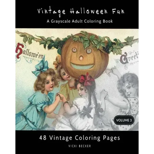 Vintage Halloween Fun: A Grayscale Adult Coloring Book