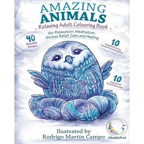 RELAXING Adult Coloring Book: Amazing Animals