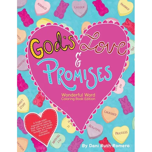 God's Love & Promises - Single-sided Inspirational Coloring Book with Scripture for Kids, Teens, and Adults, 40+ Unique Colorable Illustrations