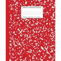 Marbled Composition Notebook: Red Marble Wide Ruled Paper Subject Book