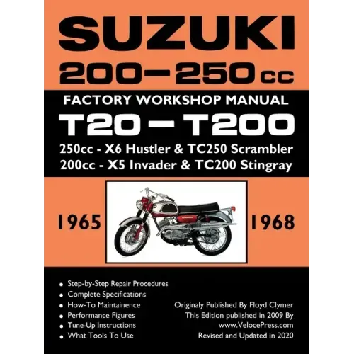 SUZUKI 200-250cc FACTORY WORKSHOP MANUAL T20-T200 ALL MODELS