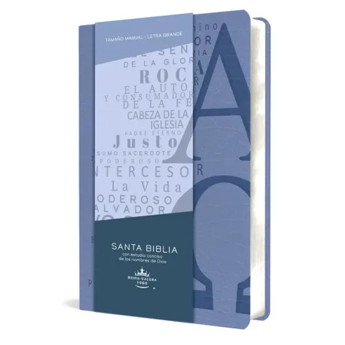 Biblia Rvr 1960 Letra Grande Tamaño Manual, Simil Piel Azul Celeste Con Nombres de Dios / Spanish Bible Rvr 1960 Handy Size Large Print Leathersoft So