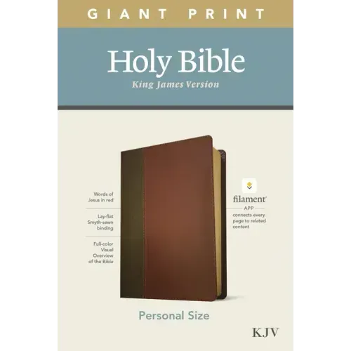 KJV Personal Size Giant Print Bible, Filament Enabled Edition (Leatherlike, Brown/Mahogany)