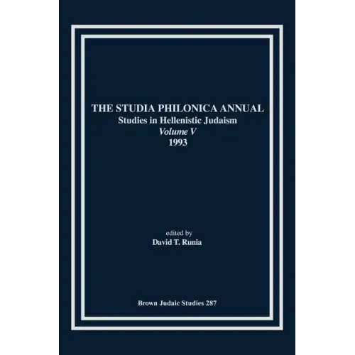 The Studia Philonica Annual V, 1993