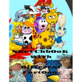 sketchbook with different cartoon: 8.5x11 inch 50 pages Drwing book Contains various graphics and extra white page for creativity in drawing different