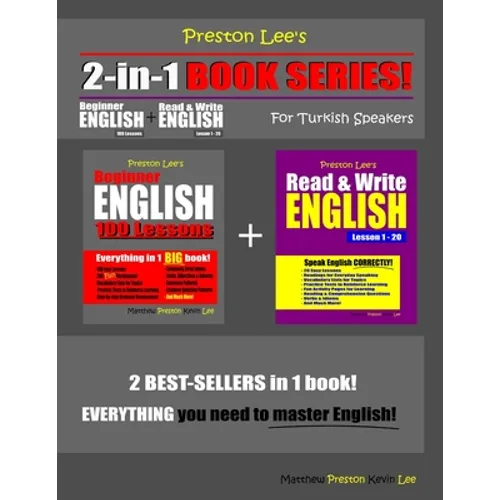 Preston Lee's 2-in-1 Book Series! Beginner English 100 Lessons & Read & Write English Lesson 1 - 20 For Turkish Speakers