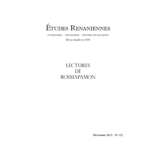 Etudes Renaniennes: Lectures de Rosmapamon