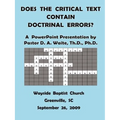 Does The Critical Text Contain Doctrinal Errors?