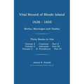Vital Record of Rhode Island 1636-1850: Births, Marriages and Deaths: Cranston, Johnston, and North Providence, Rhode Island