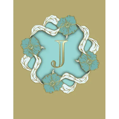J: 100 Pages 8.5" X 11" Monogram Notebook College Ruled Line Paper