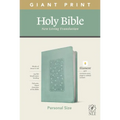 NLT Personal Size Giant Print Bible, Filament Enabled Edition (Red Letter, Leatherlike, Floral Frame Teal)