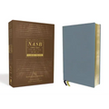 Nasb, Thinline Bible, Large Print, Genuine Leather, Buffalo, Blue, Red Letter Edition, 1995 Text, Comfort Print