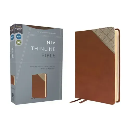 Niv, Thinline Bible, Leathersoft, Brown, Red Letter, Comfort Print