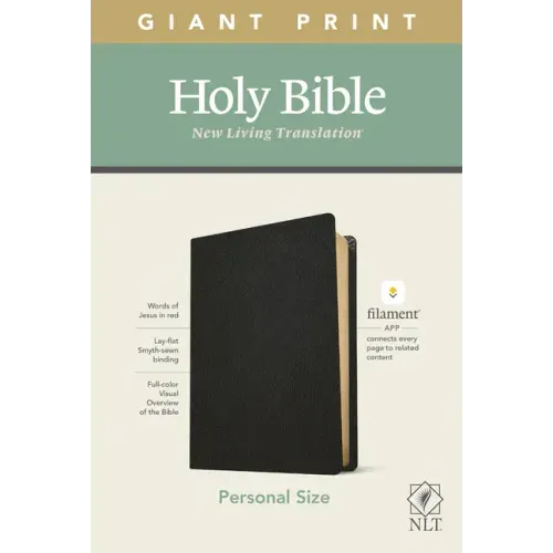 NLT Personal Size Giant Print Bible, Filament Enabled Edition (Red Letter, Genuine Leather, Black)