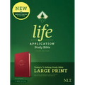 NLT Life Application Study Bible, Third Edition, Large Print (Red Letter, Leatherlike, Berry)