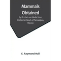 Mammals Obtained by Dr. Curt von Wedel from the Barrier Beach of Tamaulipas, Mexico