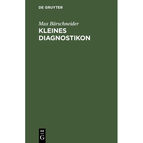 Kleines Diagnostikon - Hardcover