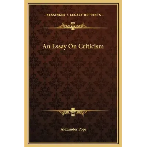 An Essay On Criticism