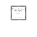 Quaker Arrivals at Philadelphia, 1682-1750