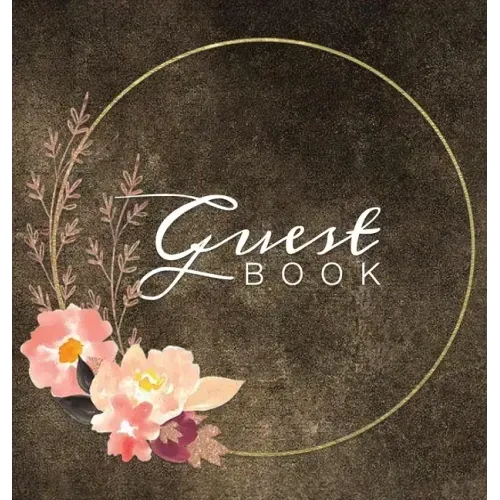 Guest Book: Watercolor Flowers Brown Rustic Hardcover Guestbook Blank No Lines 64 Pages Keepsake Memory Book Sign In Registry for a Wedding Birthday A
