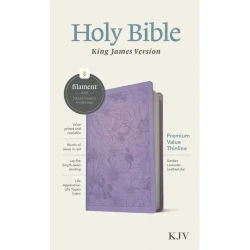 KJV Premium Value Thinline Bible, Filament Enabled (Leatherlike, Garden Lavender, Red Letter)