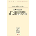Husserl Et Le Phenomene de la Signification