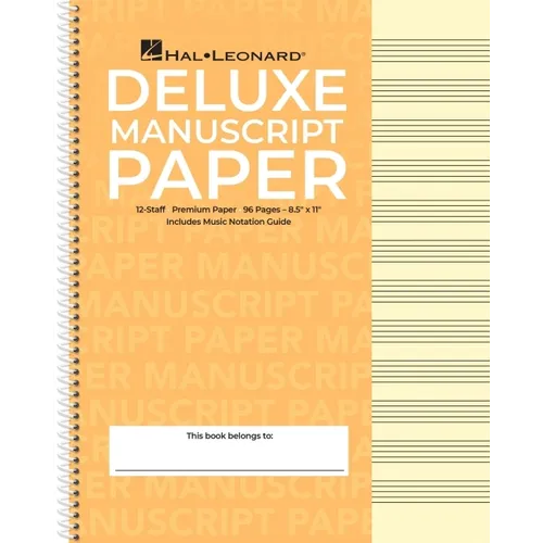 Deluxe Wirebound Super Premium Manuscript Paper Notebook (Gold Cover) - 96-Page Music Staff Paper Notebook - Durable Sheet Music Notebook - Lined Char