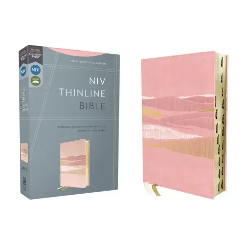 Niv, Thinline Bible, Leathersoft, Pink, Red Letter, Thumb Indexed, Comfort Print