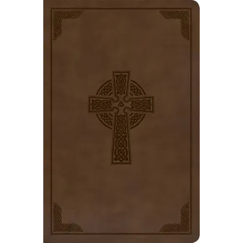 KJV Large Print Personal Size Reference Bible, Brown Celtic Cross Leathertouch, Indexed
