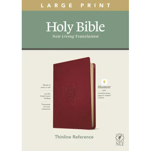 NLT Large Print Thinline Reference Bible, Filament Enabled Edition (Red Letter, Leatherlike, Berry)