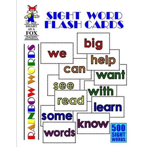 Sight Word Flash Cards: 500 Rainbow Words