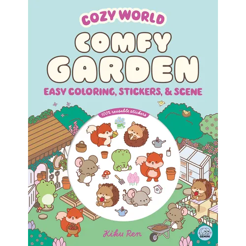Cozy World Comfy Garden: Easy Coloring and Sticker Scene for Teens, Young Adults, and Adults