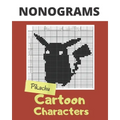 Nonograms, Cartoon Characters: Nonograms Puzzle Books for Adults, also Known as Hanjie, Picross or Griddlers Logic Puzzles Black and White