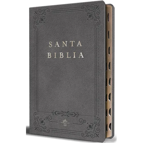 Biblia Rvr 1960 Letra Grande Tamaño Manual, Piel Gris Con Índice / Spanish Bible Rvr 1960 Handy Size Large Print Leathersoft Gray with Index