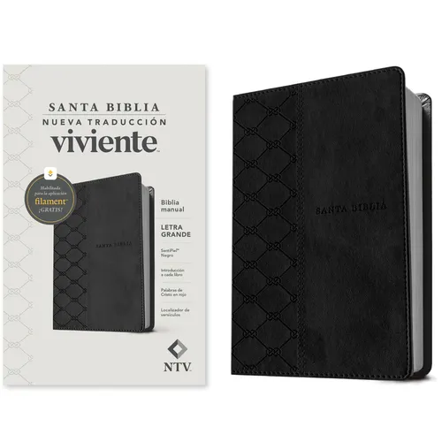 Biblia Manual Ntv, Letra Grande Con Filament (Sentipiel, Negro, Letra Roja)