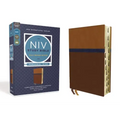 NIV Study Bible, Fully Revised Edition, Personal Size, Leathersoft, Brown/Blue, Red Letter, Thumb Indexed, Comfort Print