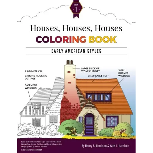 Houses, Houses, Houses Coloring Book: Vol. 1: Early American Styles
