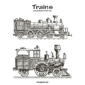 Trains Coloring Book for Grown-Ups 1